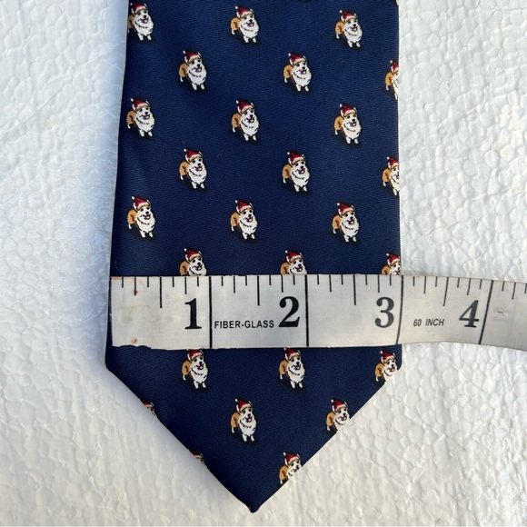 Tommy Hilfiger Neck Tie Dog Print Blue Novelty Puppy Design - Picture 9 of 12